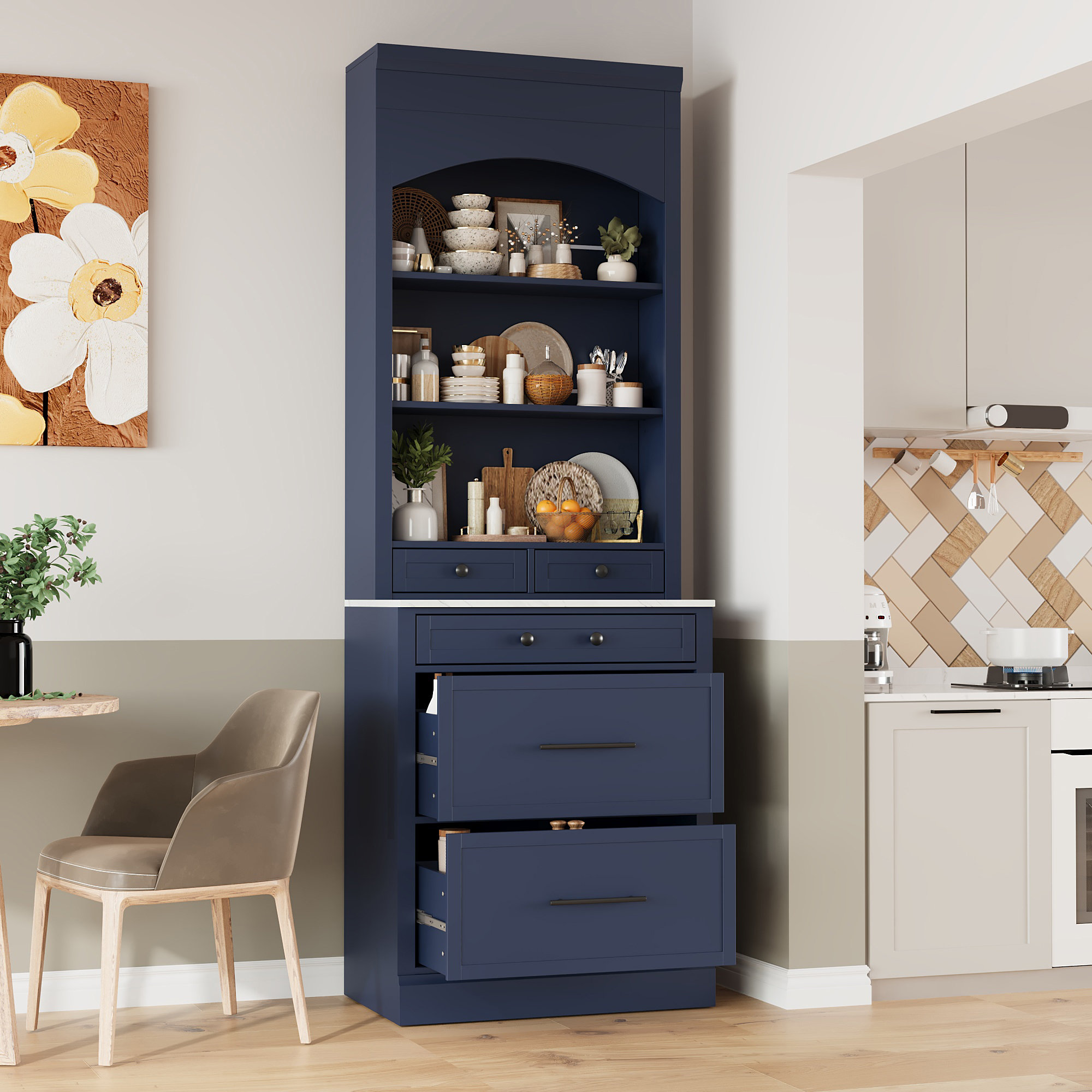 Latitude Run® TOPMAX Modern 83.7Inch High Kitchen Pantry - Wayfair Canada